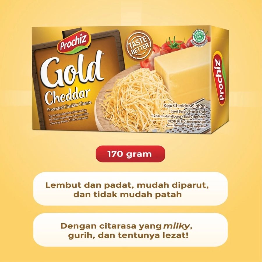 Prochiz Gold Cheddar Cheese 160gram