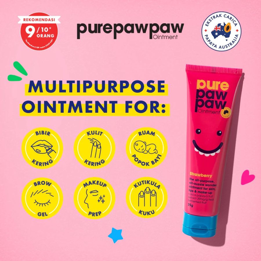 Pure Paw Paw Strawberry Multipurpose Ointment 25gram
