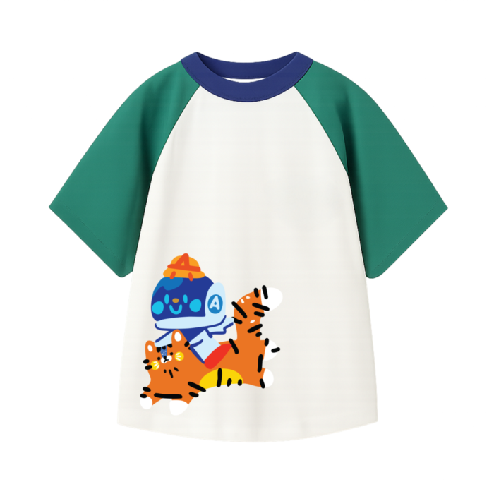 Raglan Tshirt Tiger Size L Astro Kids