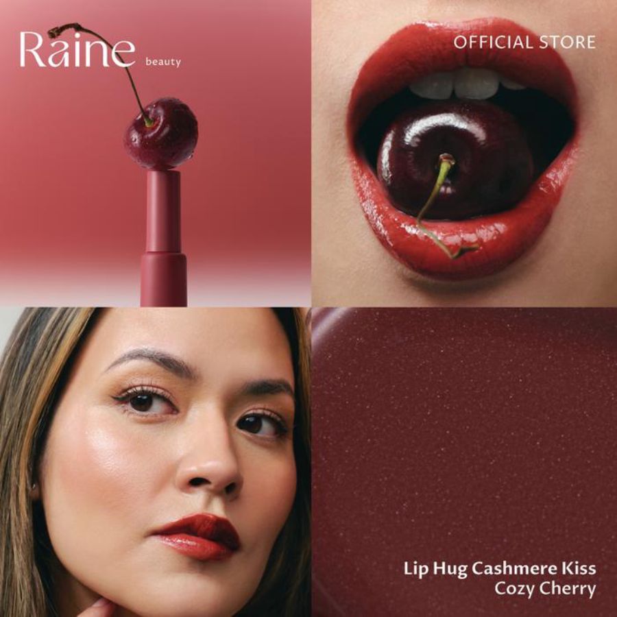 Raine Beauty Lip Hug Cashmere Kiss Cozy Cherry Lipstik 10gram