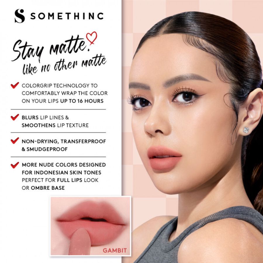 Somethinc Checkmatte Transferproof Lipstick Knight 5gram