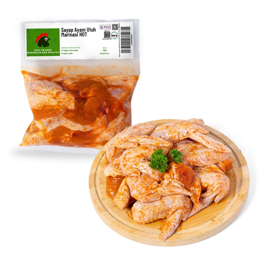 Sayap Ayam Utuh Marinasi HOT Oke Chicken 500gram