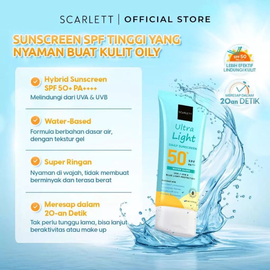Scarlett Ultra Light Daily Sunscreen 50 SPF PA++++ 50ml
