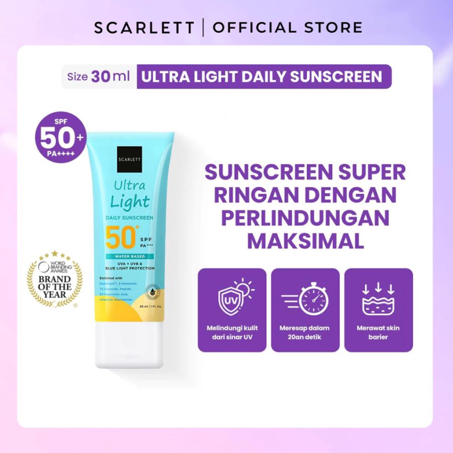 Scarlett Ultra Light Daily Sunscreen 50 SPF PA++++ 50ml