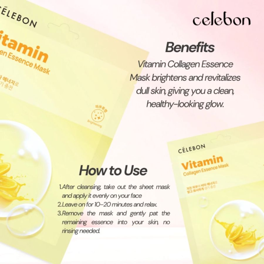 Celebon Vitamin Collagen Essence Sheet Face Mask 23ml