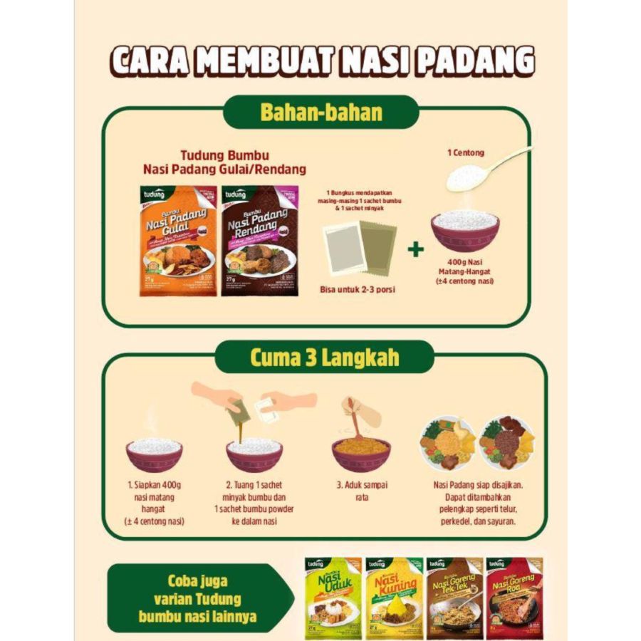 Tudung Bumbu Nasi Padang Redang 28gram