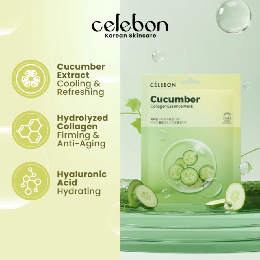 Celebon Cucumber Collagen Essence Sheet Face Mask 23ml