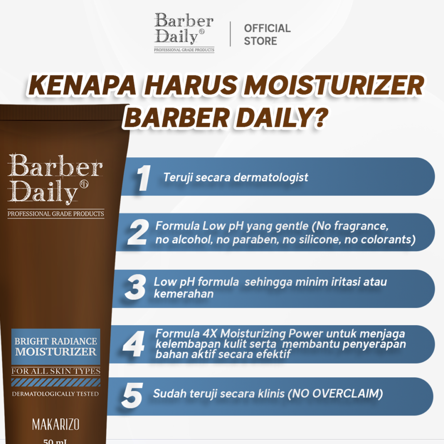 Barber Daily Bright Radiance Moisturizer Pelembab Wajah 50ml