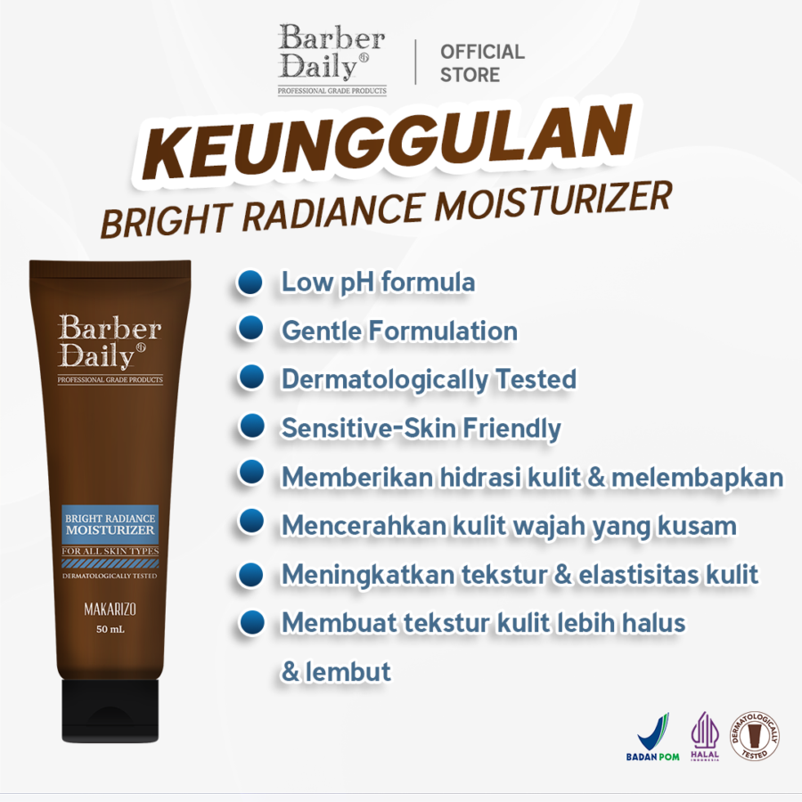 Barber Daily Bright Radiance Moisturizer Pelembab Wajah 50ml