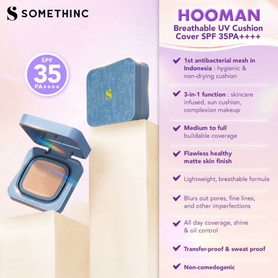 Somethinc Hooman Breathable UV Cushion Cover SPF35 W01 Bijoux 15gram