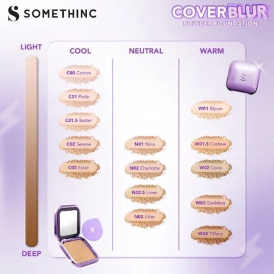 Somethinc Copy Paste Cover Blur Powder Foundation W01 Bijoux Bedak Two Way Cake 12gram