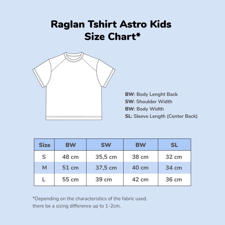 Raglan Tshirt Food Traditional Size M Astro Kids 1pcs
