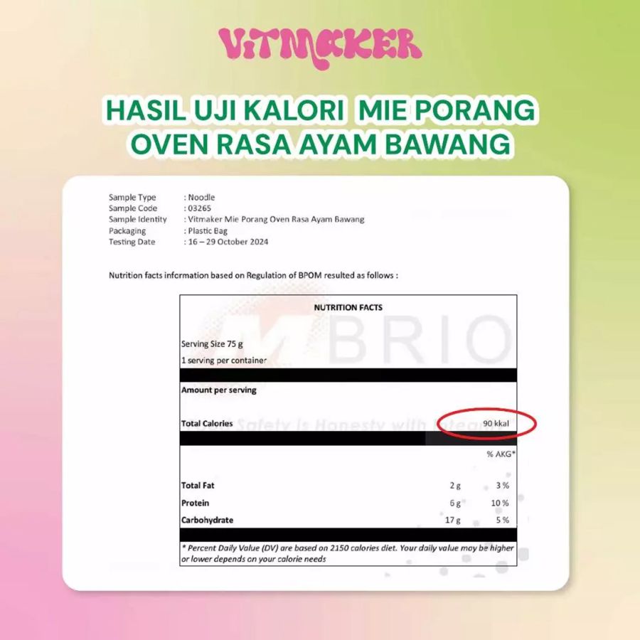 Vitmaker Mie Porang Kuah Ayam Bawang Mie Instan 75gram