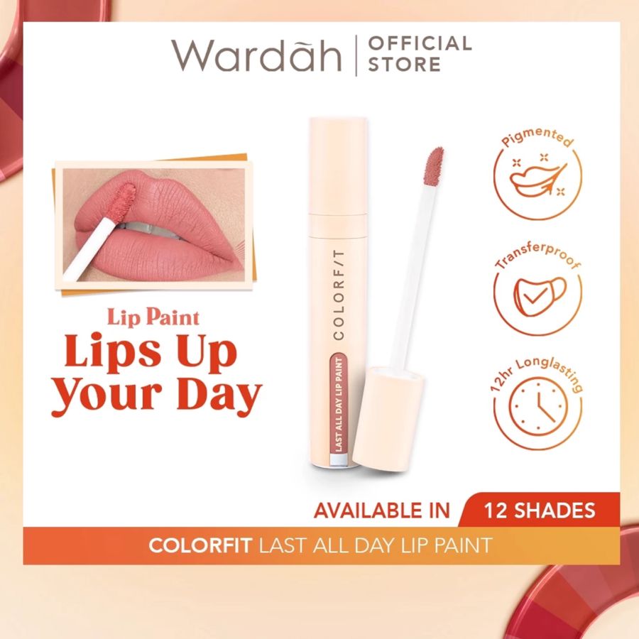 Wardah Colorfit Last All Day 02 Eternal Sunset Lip Paint 4gram