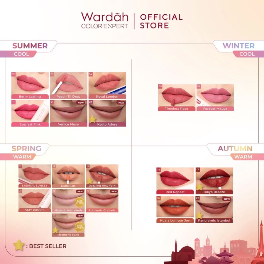 Wardah Colorfit Last All Day 10 Forever Mauve Lip Paint 4gram