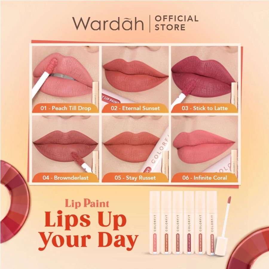 Wardah Colorfit Last All Day 02 Eternal Sunset Lip Paint 4gram