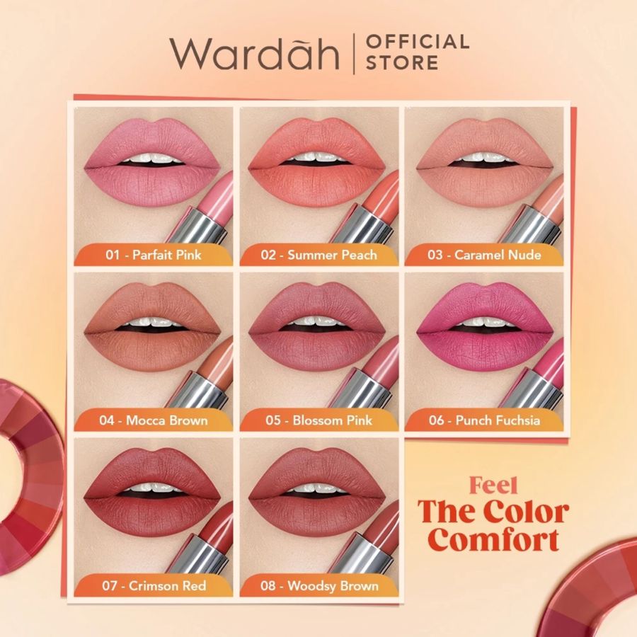 Wardah Colorfit Ultralight Matte Lipstick 01 Perfait Pink Box 4gram 4gram