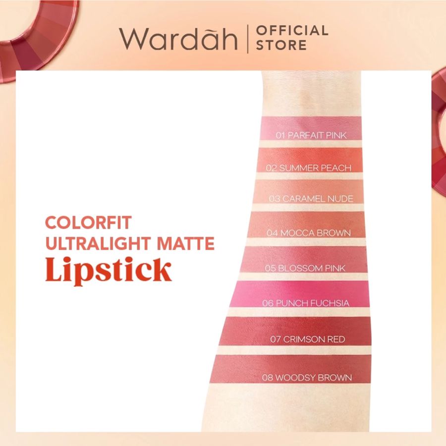 Wardah Colorfit Ultralight Matte Lipstick 01 Perfait Pink Box 4gram 4gram