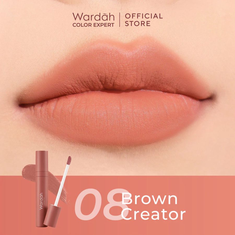 Wardah Colorfit Velvet Matte 08 Brown Creator Lip Mousse 4gram
