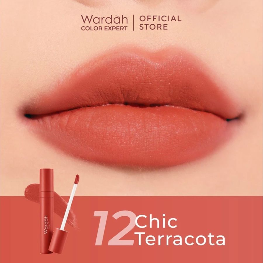 Wardah Colorfit Velvet Matte 12 Chic Terracotta Lip Mousse 4gram