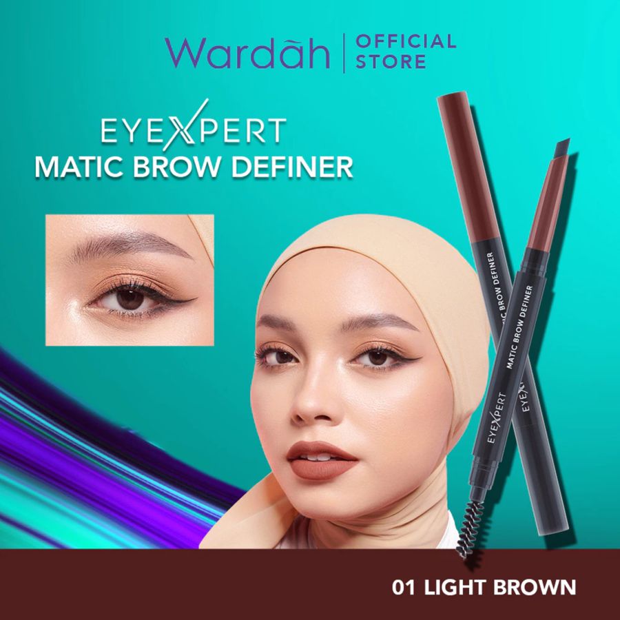 Wardah Eye Xpert Matic Brow Definer 01 Light Brown Stick (Pensil Alis) 1stick