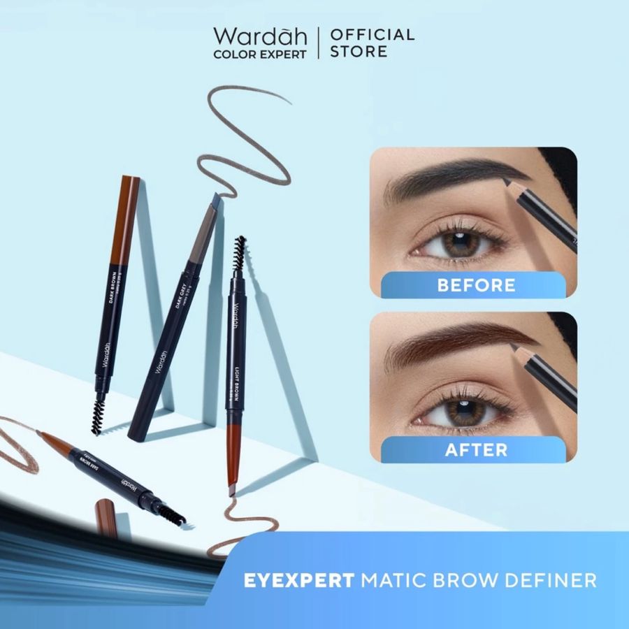 Wardah Eye Xpert Matic Brow Definer 03 Dark Grey Stick (Pensil Alis) 1stick