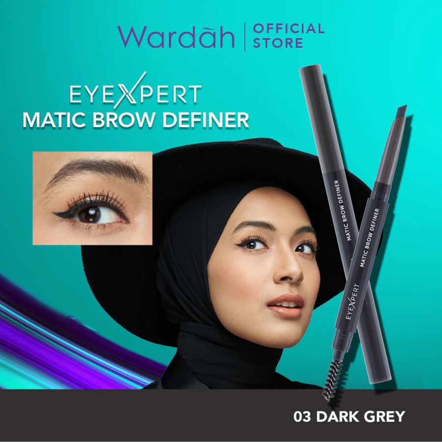 Wardah Eye Xpert Matic Brow Definer 03 Dark Grey Stick (Pensil Alis) 1stick