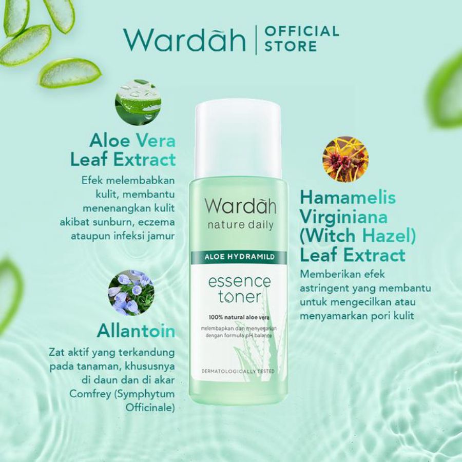 Wardah Nature Daily Aloe Hydramild Essence Toner 100ml