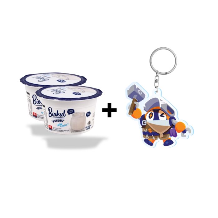 [Bundle] 2 Biokul Stired Yogurt Plain 80 ml + Keychain Astro Kids - Traveler Fixo