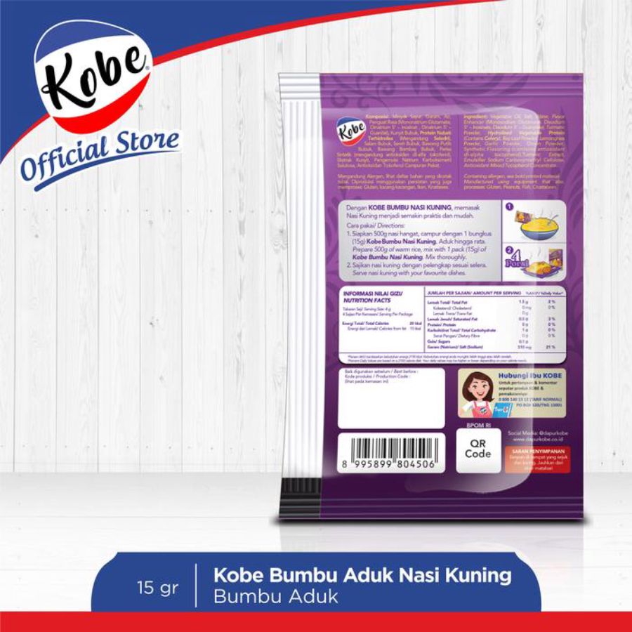 Kobe Bumbu Aduk Nasi Kuning 45gr 3pcs