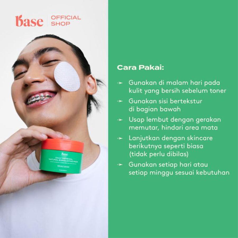 Base Daily Renewal Natural Exfoliating Pads - Kapas Eksfoliasi 30pcs
