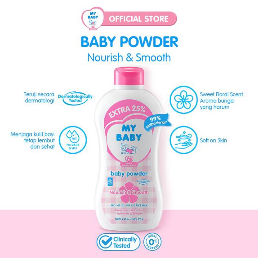 My Baby Baby Powder Nourish & Smooth Perawatan Bayi 500gram