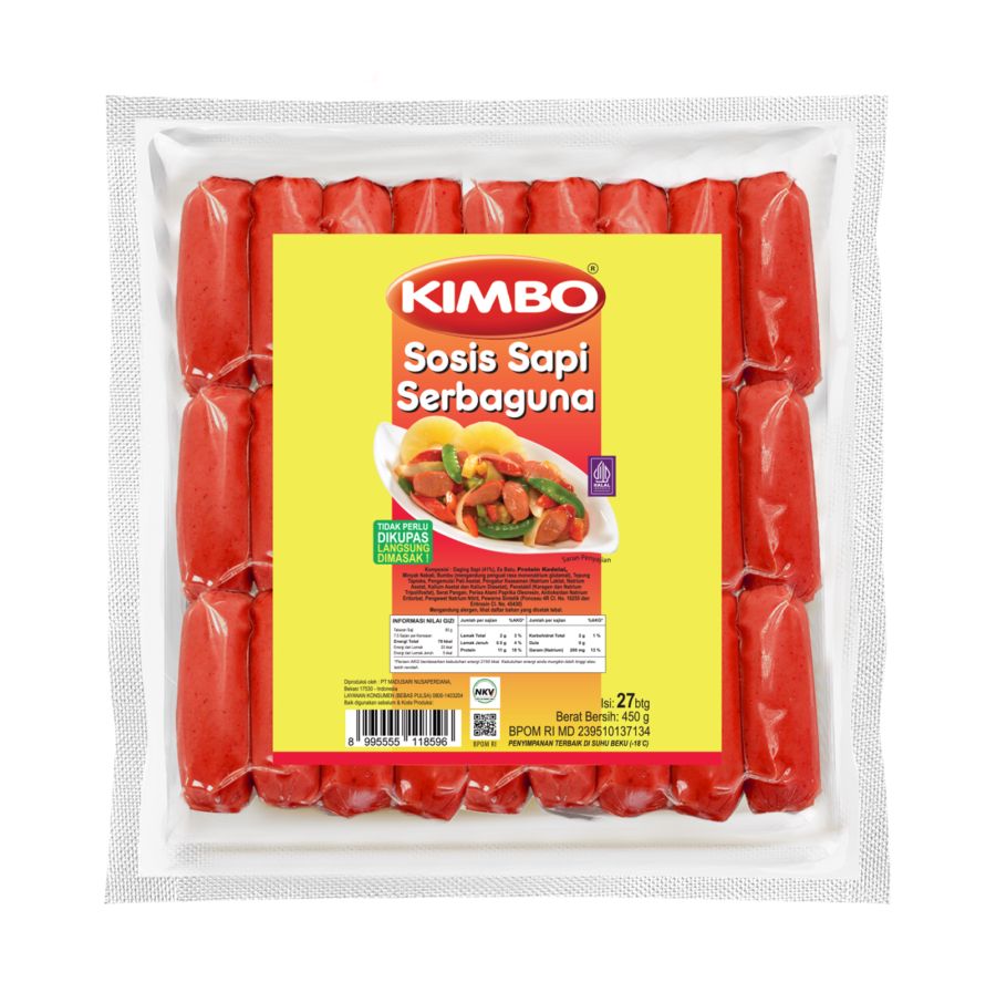 Kimbo Sosis Sapi Serbaguna Cocktail 27pcs 450 gram 1pcs