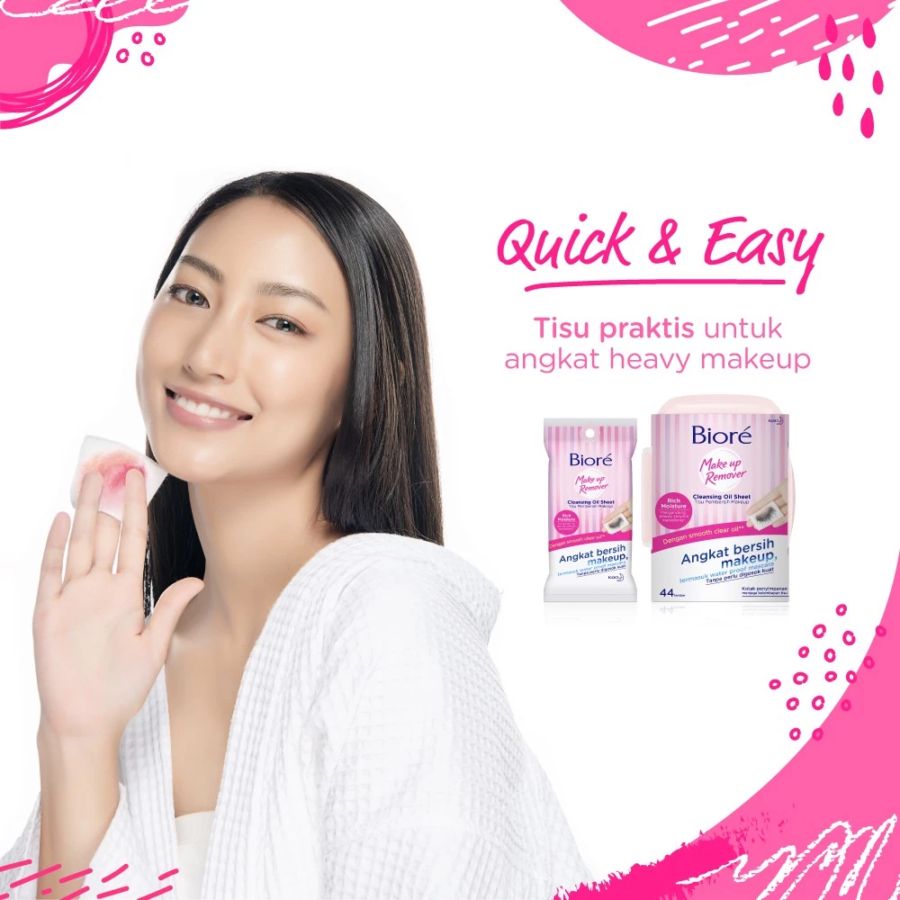 Biore Cleansing Oil Sheet Non Alcohol Make Up Remover 10sheets