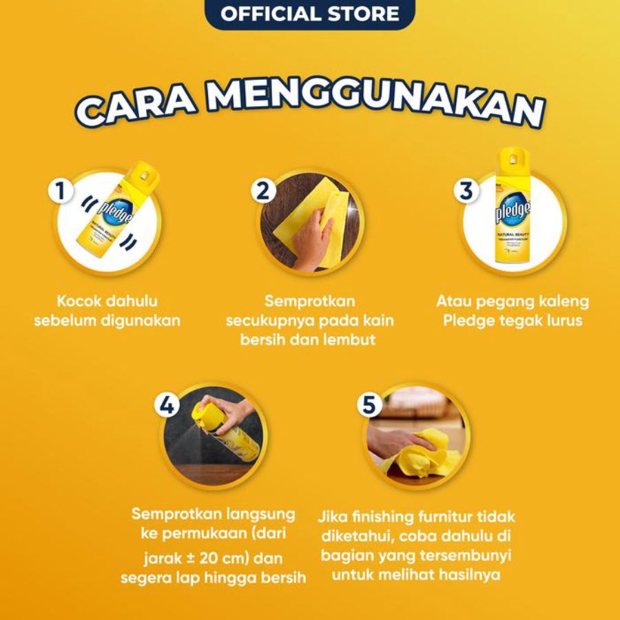 Pledge Furniture Aerosol Lemon Cairan Pembersih 330gram
