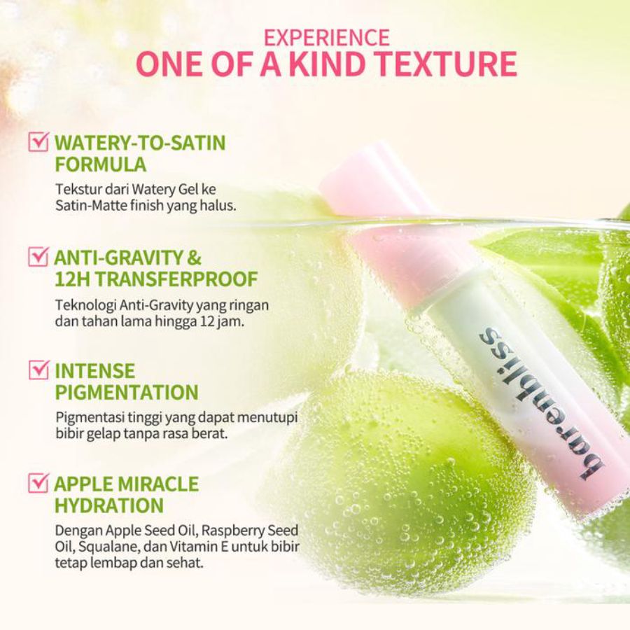 BNB Barenbliss Apple Makes Adorable Mousse Amper Peel Lip Tint 3gram