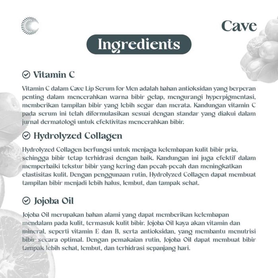 Cave Lip Serum For Men Perawatan Bibir Pria 5ml