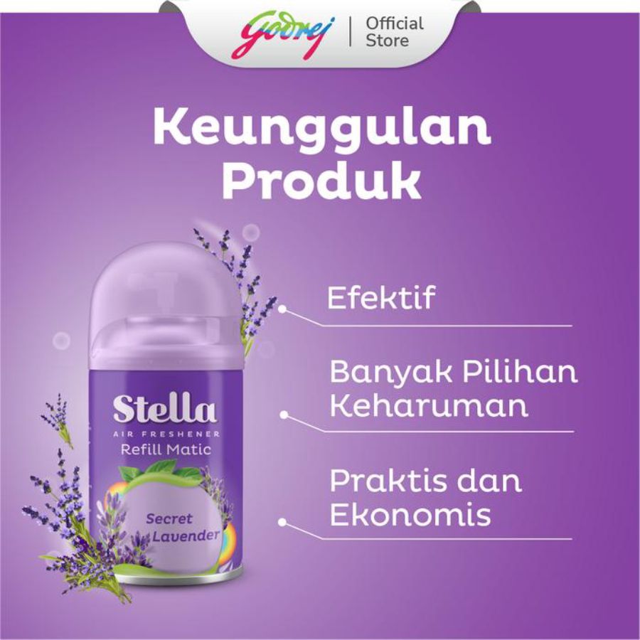 Stella Matic Secret Lavender Pengharum Ruangan Refill 2 Pcs 160ml
