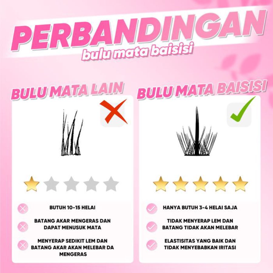 BAISISI Bulu Mata Palsu A06 Wild Dan Lem Bulu Mata Eyelash Extention 1pcs