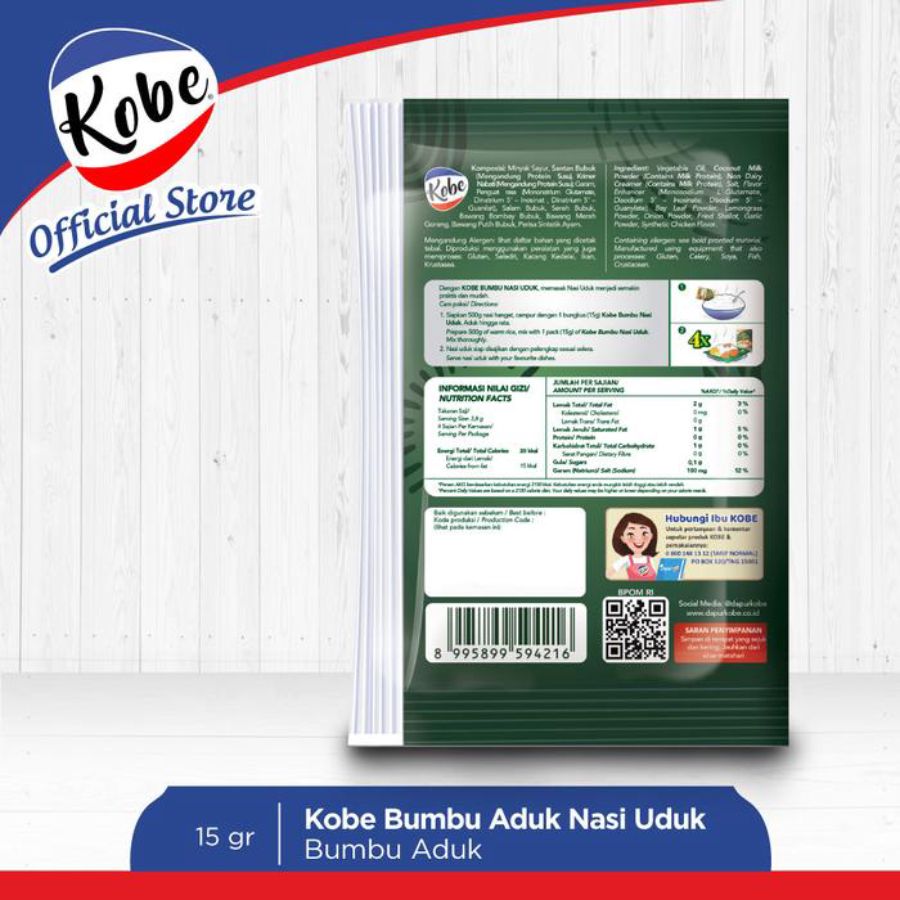 Kobe Bumbu Aduk Nasi Uduk 45gr 3pcs