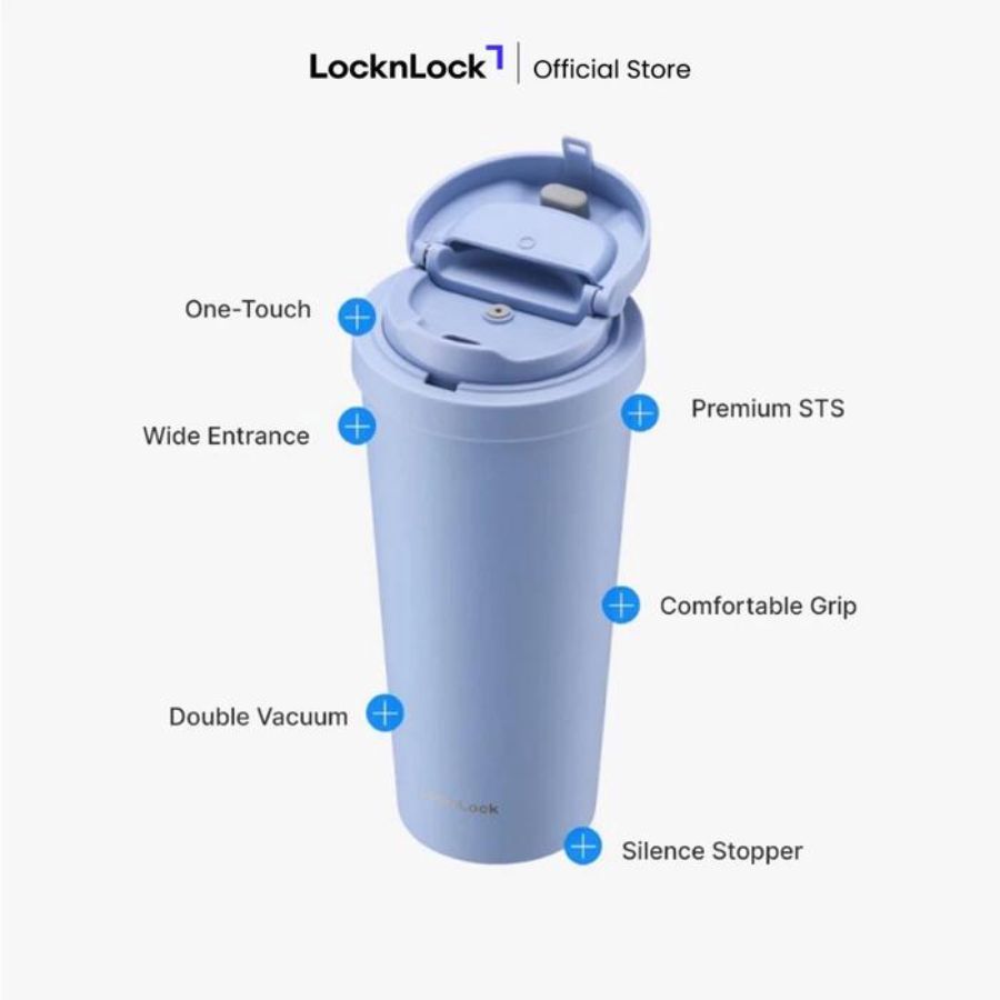 LocknLock One Touch Clip Tumbler Hitam 550 ml 1pcs