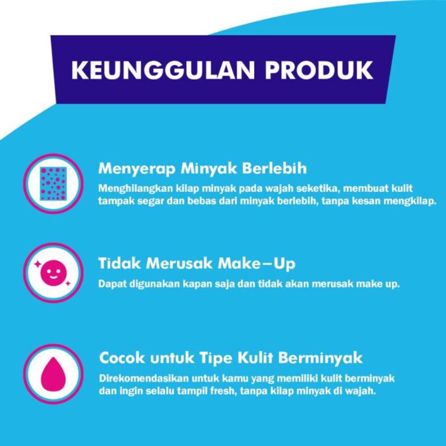 Clean & Clear Oil Control Film Blue Kertas Minyak Wajah 60sheets