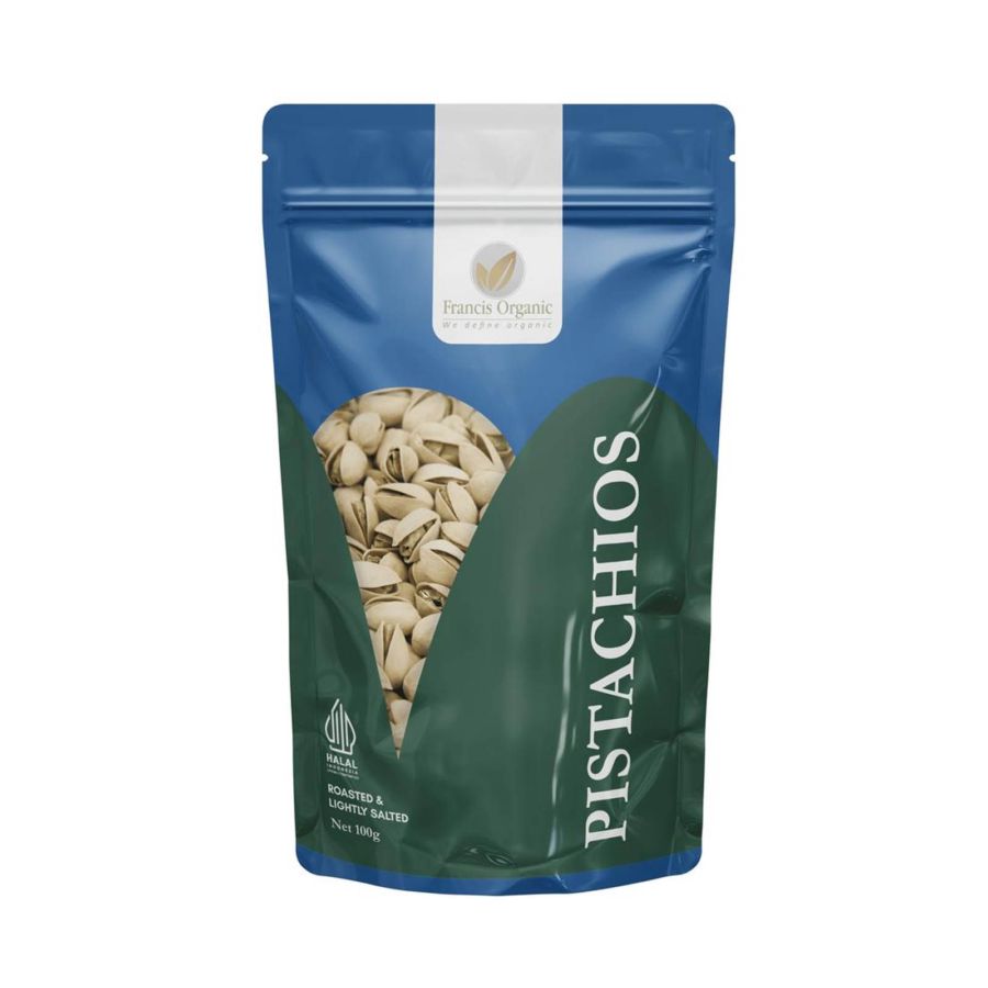 Francis Organic Roasted & Lightly Salted Pistachios 100gram