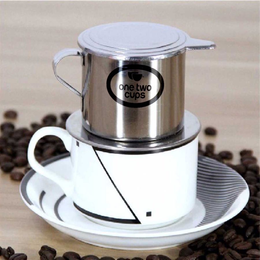 One Two Cups Vietnam Drip Coffee Filter Pot Saringan Kopi 180ml 8Q - LC1 - Silver 1pcs