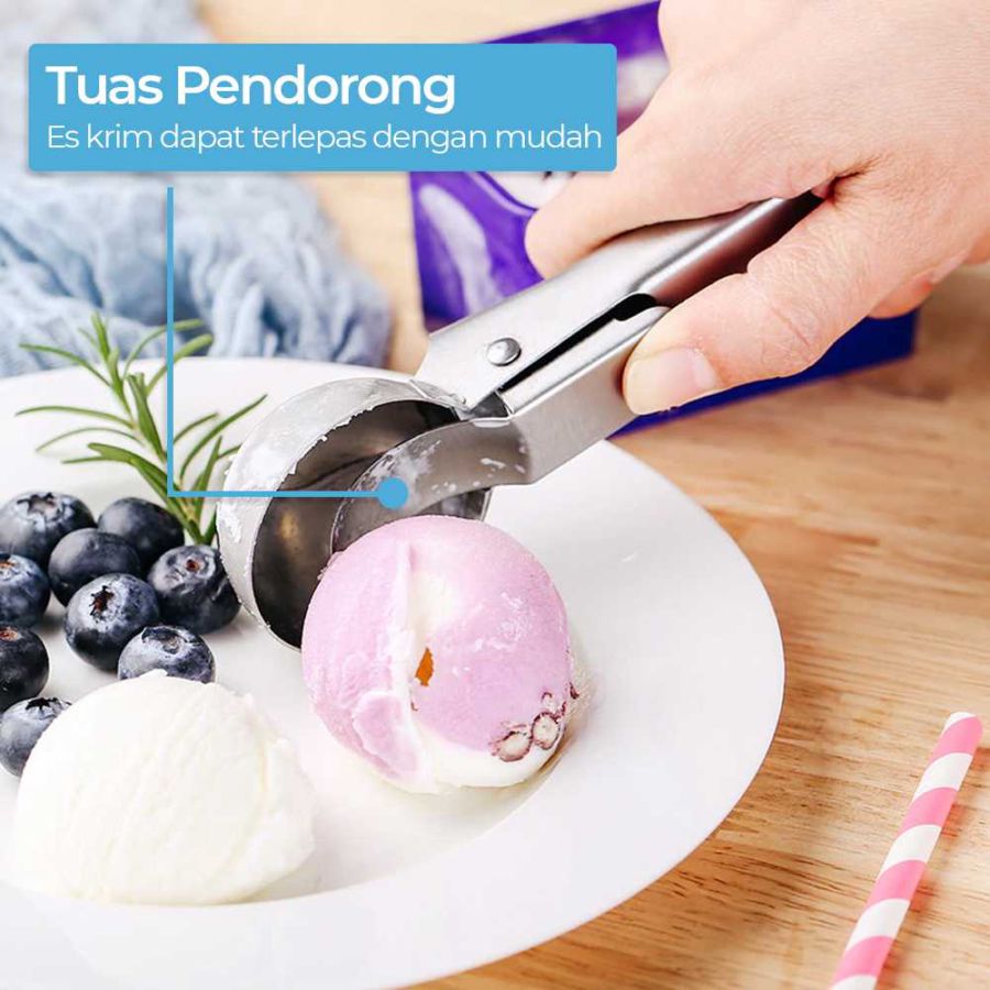 One Two Cups Sendok Scoop Es Krim dan Buah Stainless Steel 430 47mm - 164Z - Silver 1pcs