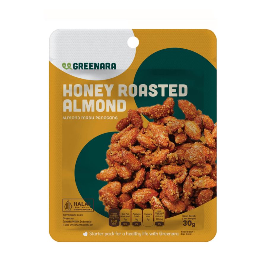 Greenara One Serving Honey Roasted Almond 30gram 1pcs