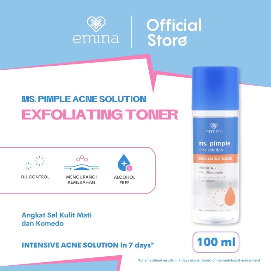 Emina Ms. Pimple Acne Solution Exfoliating Toner 100ml