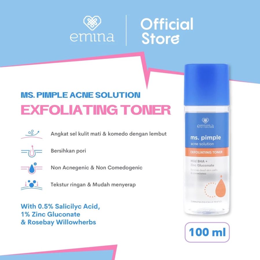 Emina Ms. Pimple Acne Solution Exfoliating Toner 100ml