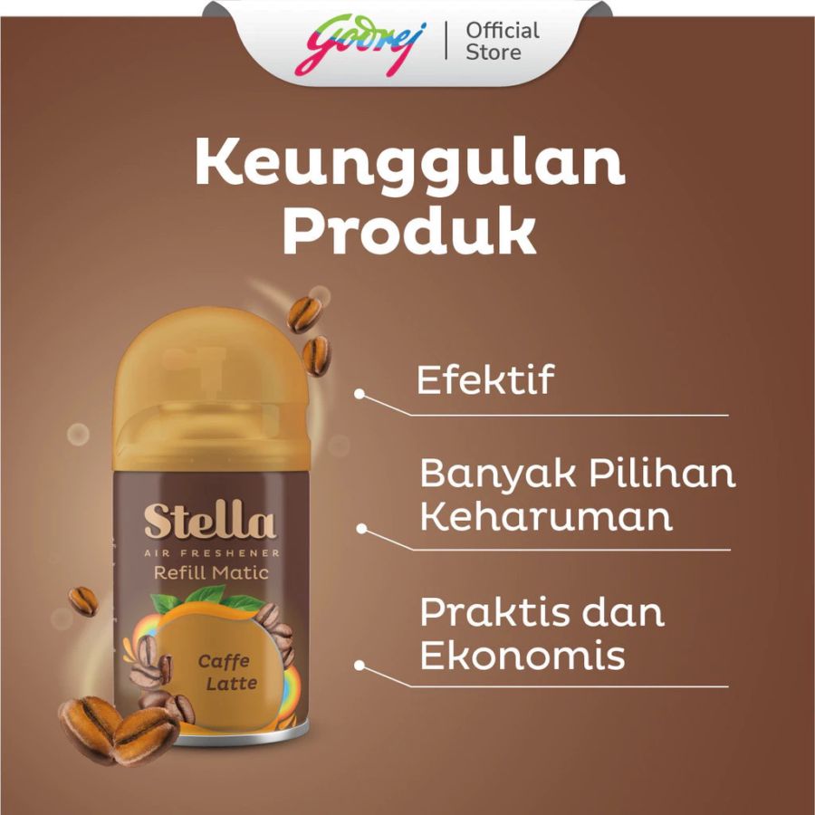 Stella Matic Caffe Latte Pengharum Ruangan Refill 160ml