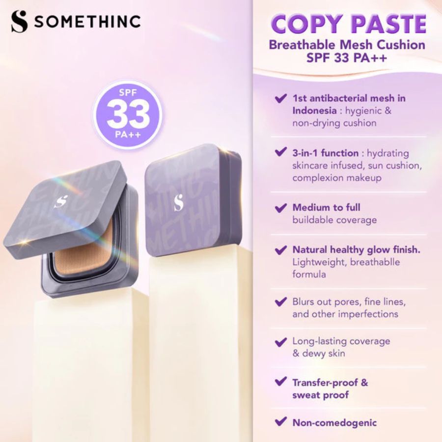 Somethinc Copy Paste Breathable Cushion SPF 33 PA++ C01 Perle 15gram